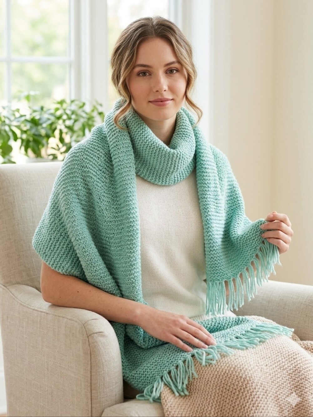 💜HP💜Homemade Mint Green Very Soft Lap Blanket